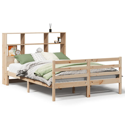 Bookcase Bed without Mattress 140x190 cm Solid Wood Pine