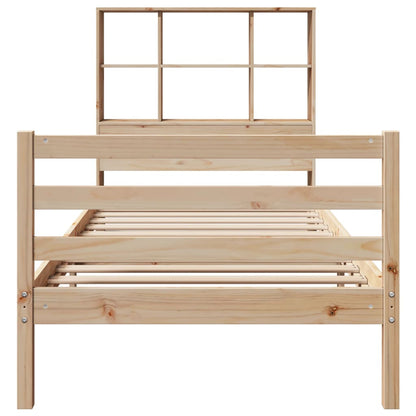 Bookcase Bed without Mattress 90x200 cm Solid Wood Pine
