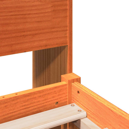Bookcase Bed without Mattress Wax Brown 160x200 cm Solid Wood