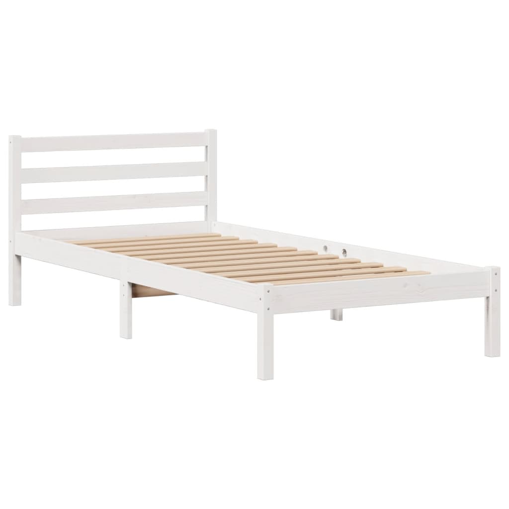 Bookcase Bed without Mattress White 75x190 cm Small Single Solid Wood Pine