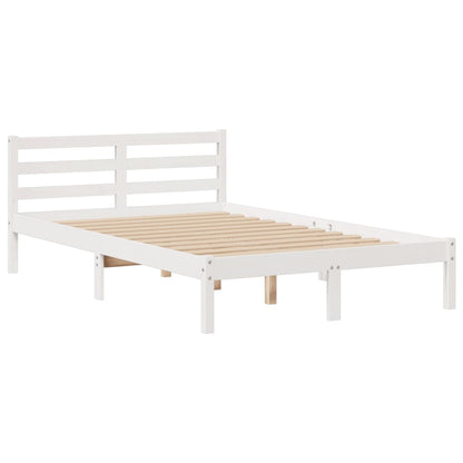 Bookcase Bed without Mattress White 135x190 cm Doouble Solid Wood Pine