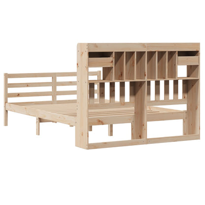Bookcase Bed without Mattress 140x200 cm Solid Wood Pine