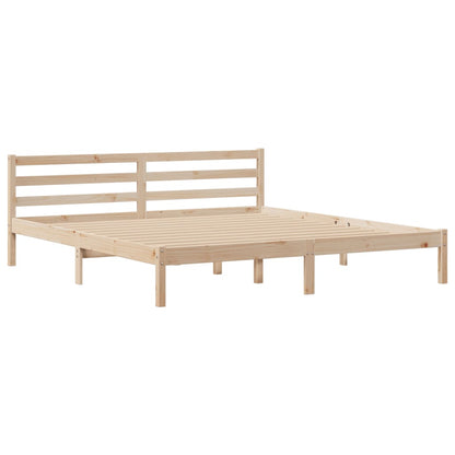 Bookcase Bed without Mattress 180x200 cm Super King Solid Wood Pine
