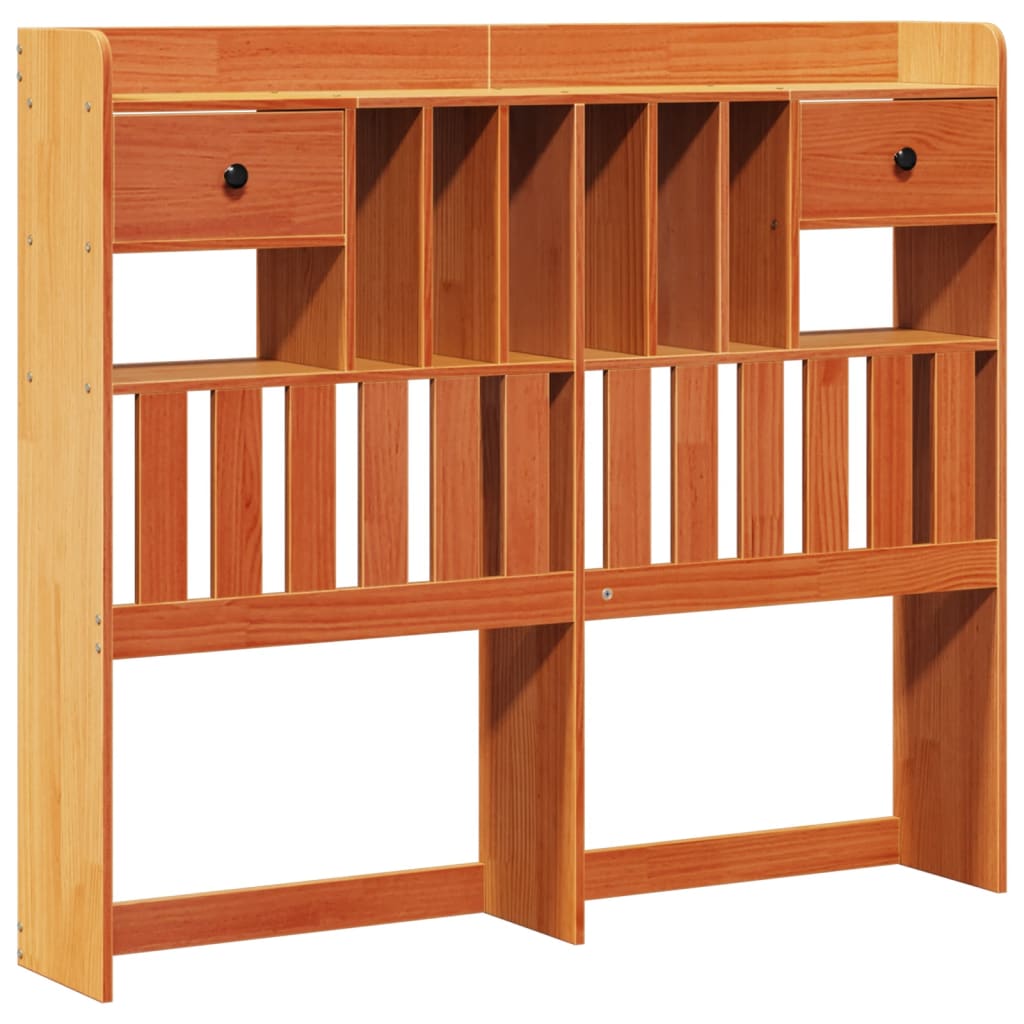 Bookcase Bed without Mattress Wax Brown 135x190 cm Doouble Solid Wood Pine
