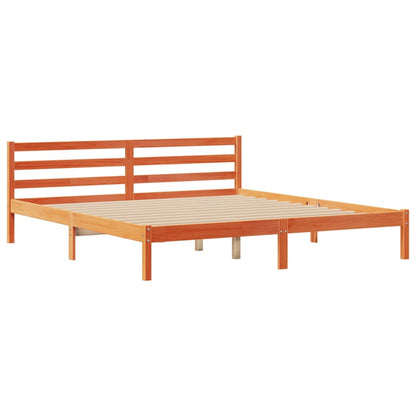 Bookcase Bed without Mattress Wax Brown 180x200 cm Super King Solid Wood Pine