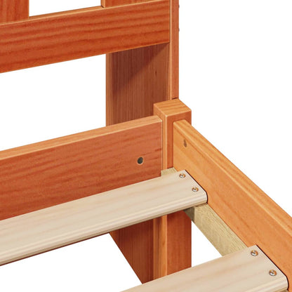 Bookcase Bed without Mattress Wax Brown 200x200cm Solid Wood Pine