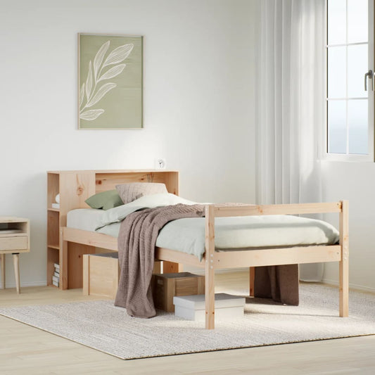 Bookcase Bed without Mattress 100x200 cm Solid Wood Pine