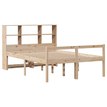 Bookcase Bed without Mattress 140x190 cm Solid Wood Pine