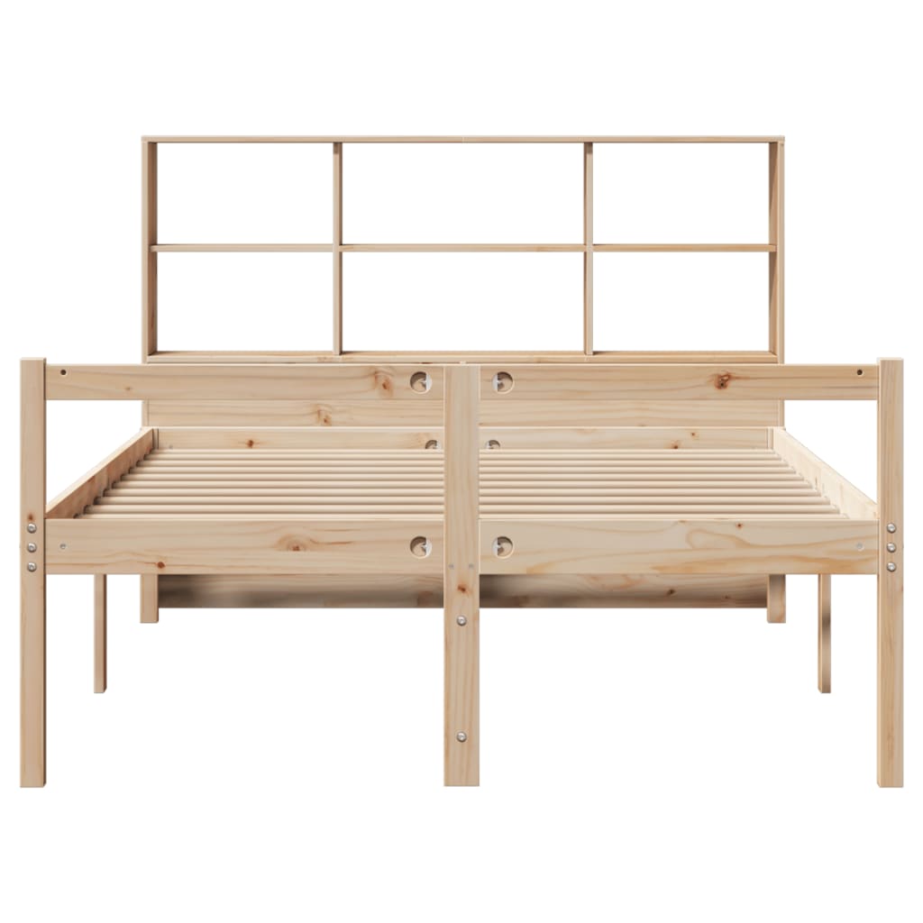 Bookcase Bed without Mattress 140x190 cm Solid Wood Pine