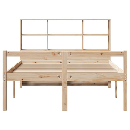 Bookcase Bed without Mattress 140x190 cm Solid Wood Pine