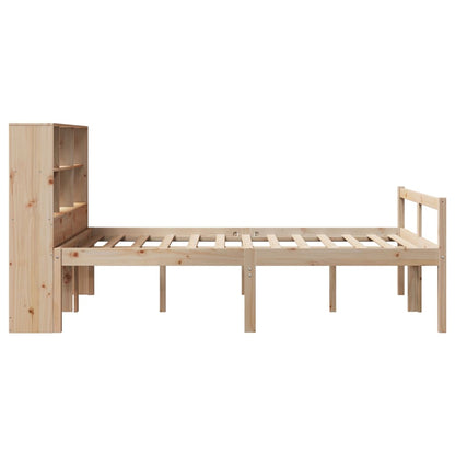 Bookcase Bed without Mattress 140x190 cm Solid Wood Pine