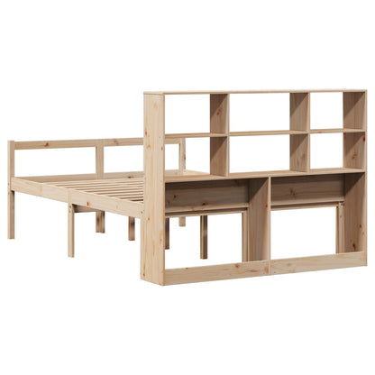 Bookcase Bed without Mattress 140x190 cm Solid Wood Pine