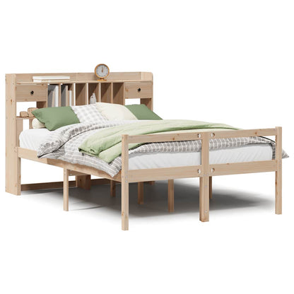 Bookcase Bed without Mattress 140x190 cm Solid Wood Pine