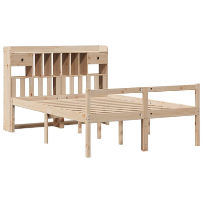Bookcase Bed without Mattress 140x190 cm Solid Wood Pine