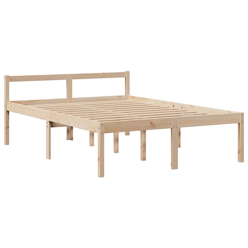 Bookcase Bed without Mattress 140x190 cm Solid Wood Pine