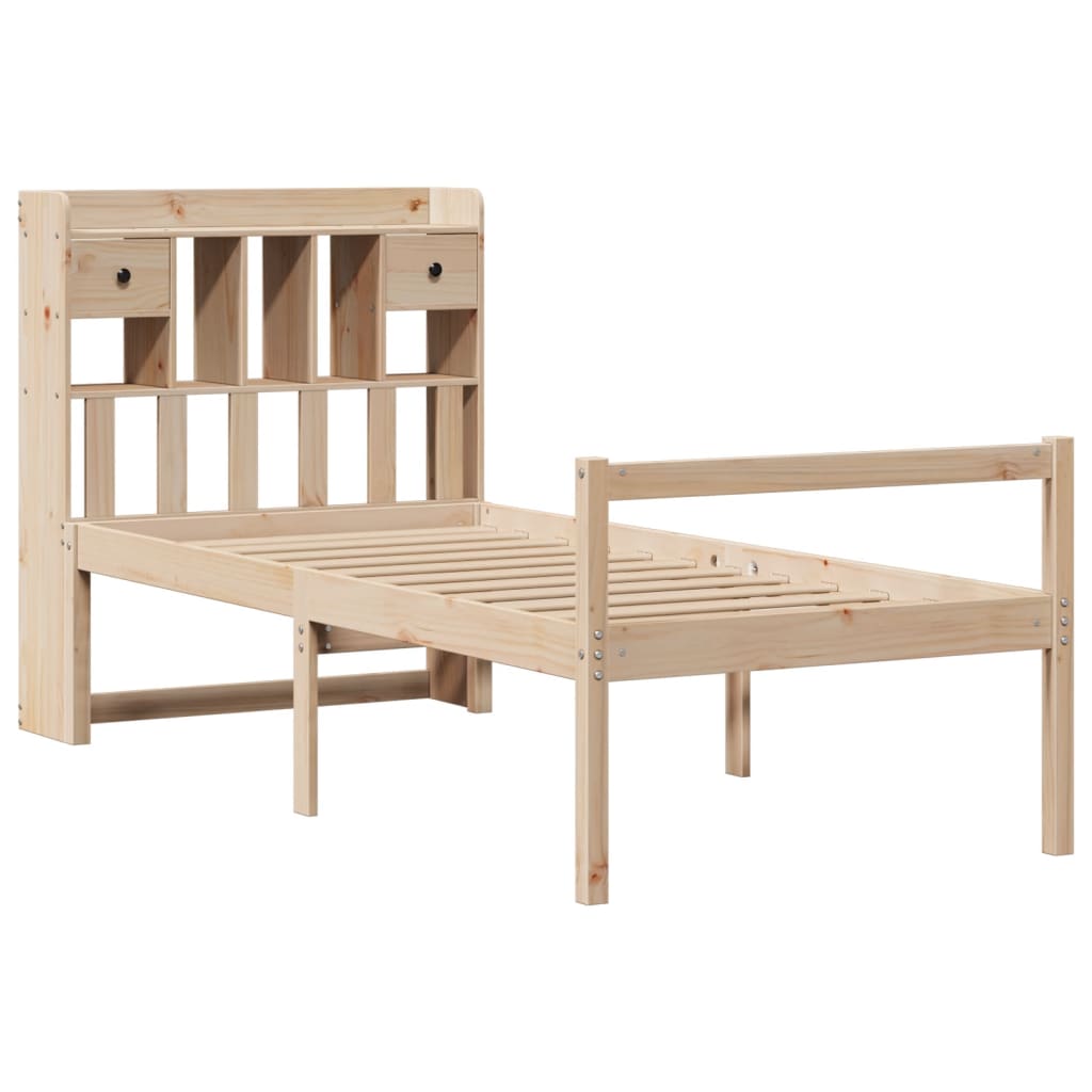 Bookcase Bed without Mattress 100x200 cm Solid Wood Pine