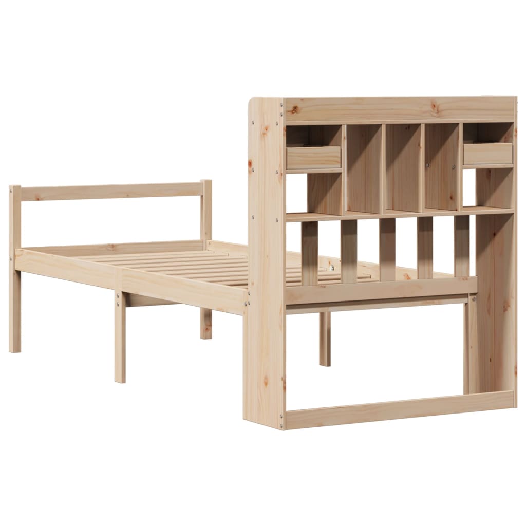 Bookcase Bed without Mattress 100x200 cm Solid Wood Pine