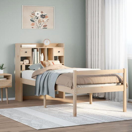 Bookcase Bed without Mattress 100x200 cm Solid Wood Pine