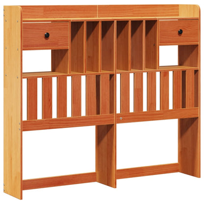Bookcase Bed without Mattress Wax Brown 135x190 cm Doouble Solid Wood Pine