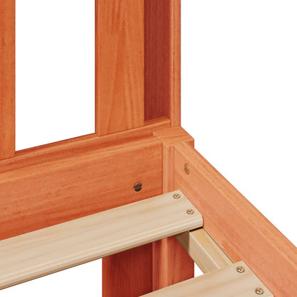 Bookcase Bed without Mattress Wax Brown 160x200cm Solid Wood Pine