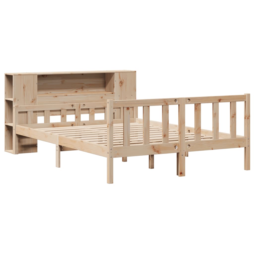 Bookcase Bed without Mattress 120x190 cm Small Double Solid Wood Pine