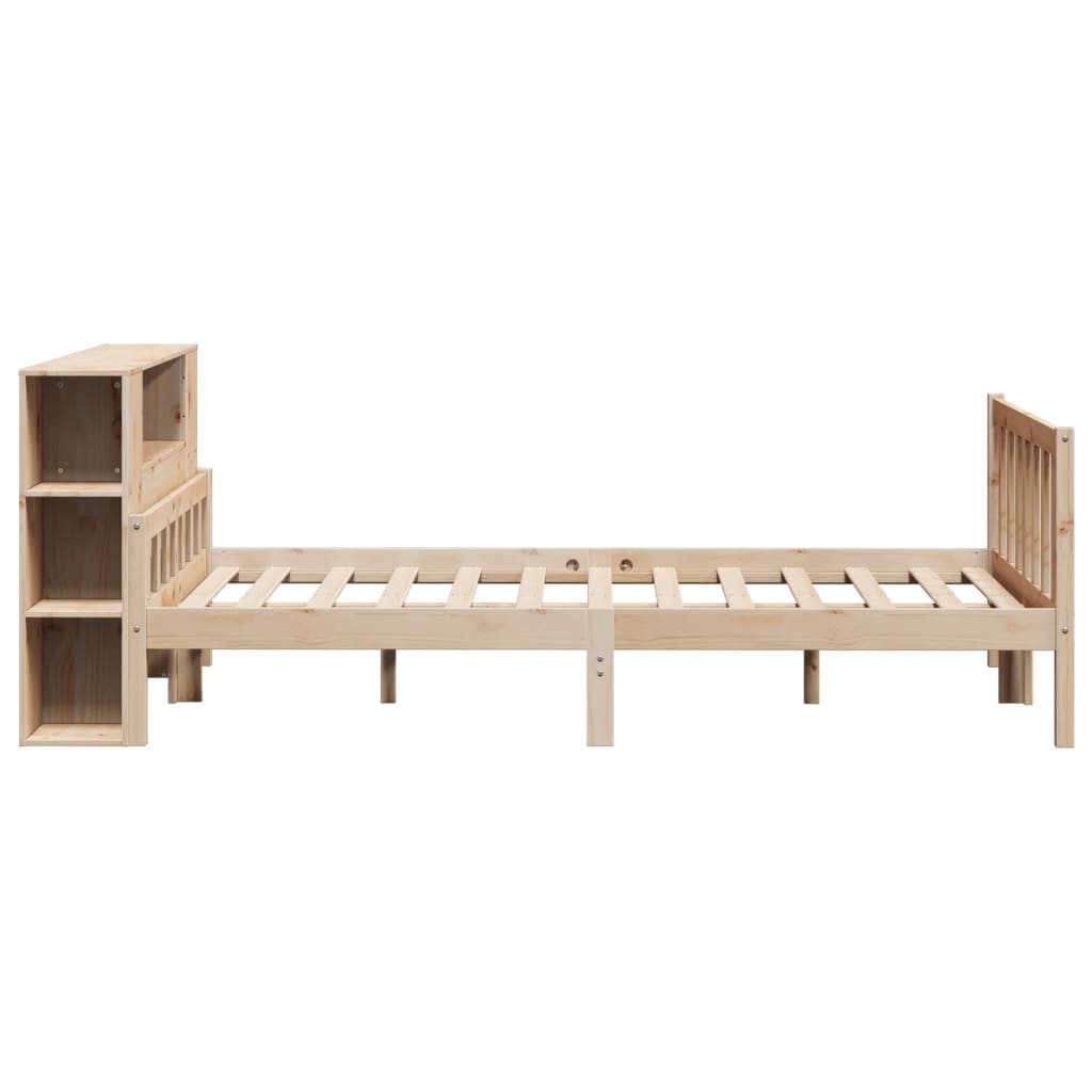 Bookcase Bed without Mattress 120x190 cm Small Double Solid Wood Pine