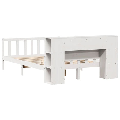 Bookcase Bed without Mattress White 160x200 cm Solid Wood Pine