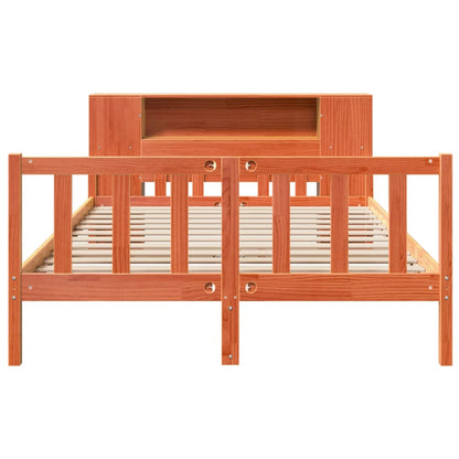 Bookcase Bed without Mattress Wax Brown 160x200 cm Solid Wood