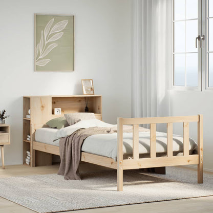 Bookcase Bed without Mattress 90x190 cm Single Solid Wood Pine