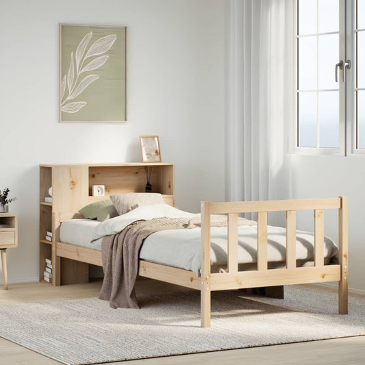 Bookcase Bed without Mattress 90x190 cm Single Solid Wood Pine