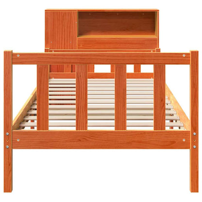 Bookcase Bed without Mattress Wax Brown 75x190 cm Small Single Solid Wood