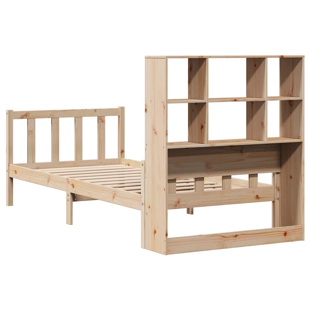 Bookcase Bed without Mattress 90x190 cm Single Solid Wood Pine