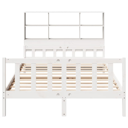 Bookcase Bed without Mattress White 160x200 cm Solid Wood Pine