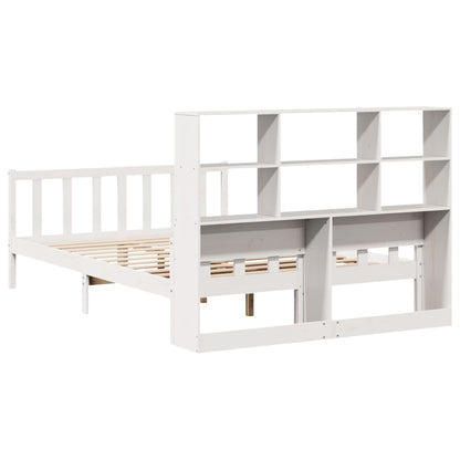 Bookcase Bed without Mattress White 160x200 cm Solid Wood Pine