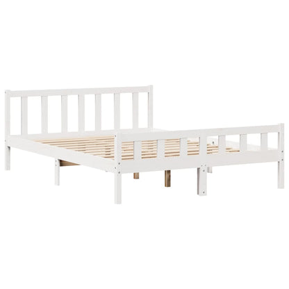 Bookcase Bed without Mattress White 160x200 cm Solid Wood Pine