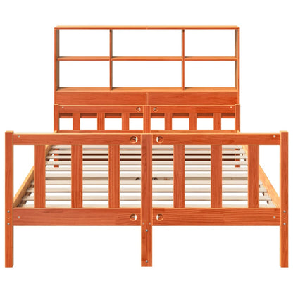 Bookcase Bed without Mattress Wax Brown 160x200 cm Solid Wood