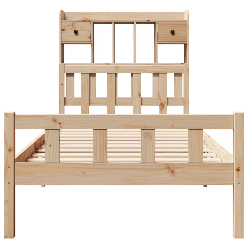 Bookcase Bed without Mattress 100x200 cm Solid Wood Pine