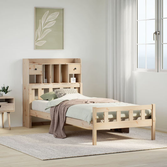 Bookcase Bed without Mattress 100x200 cm Solid Wood Pine