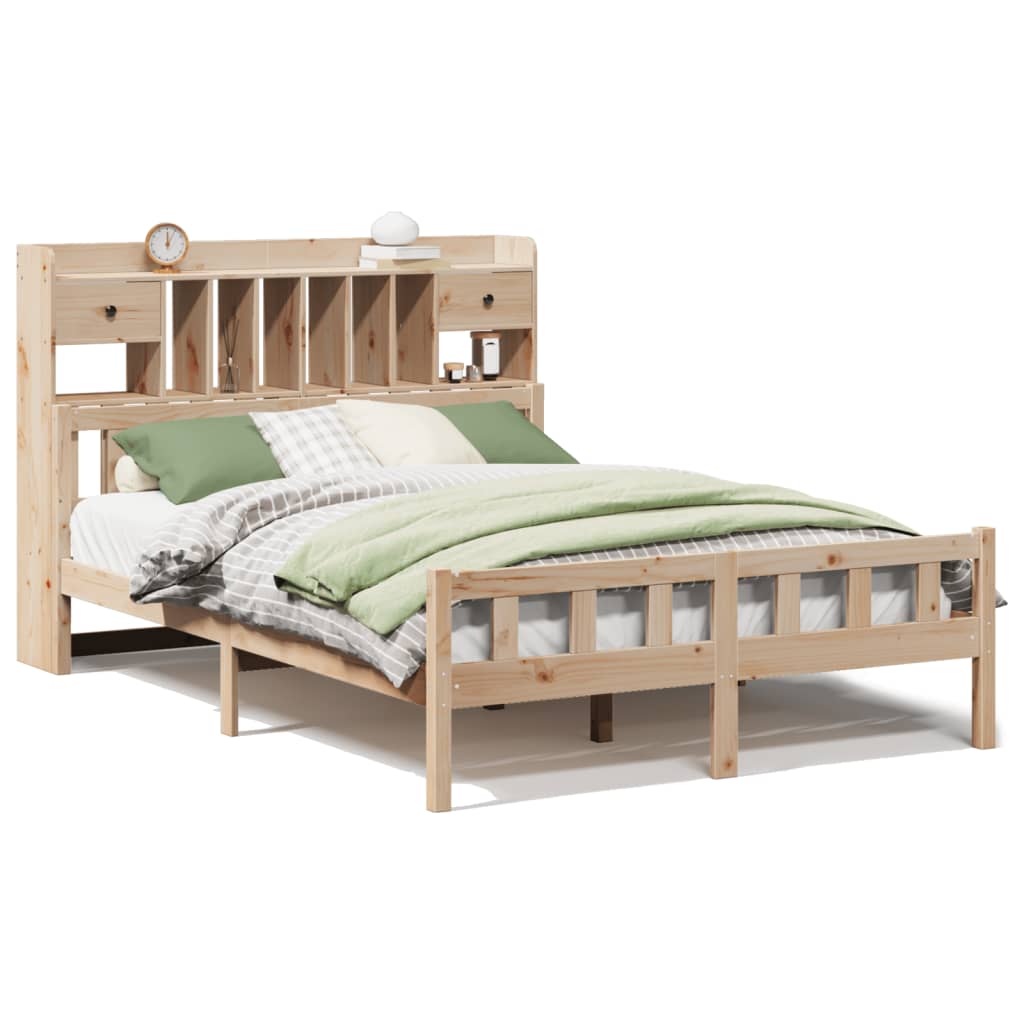 Bookcase Bed without Mattress 160x200 cm Solid Wood Pine