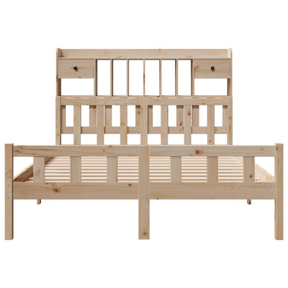 Bookcase Bed without Mattress 160x200 cm Solid Wood Pine