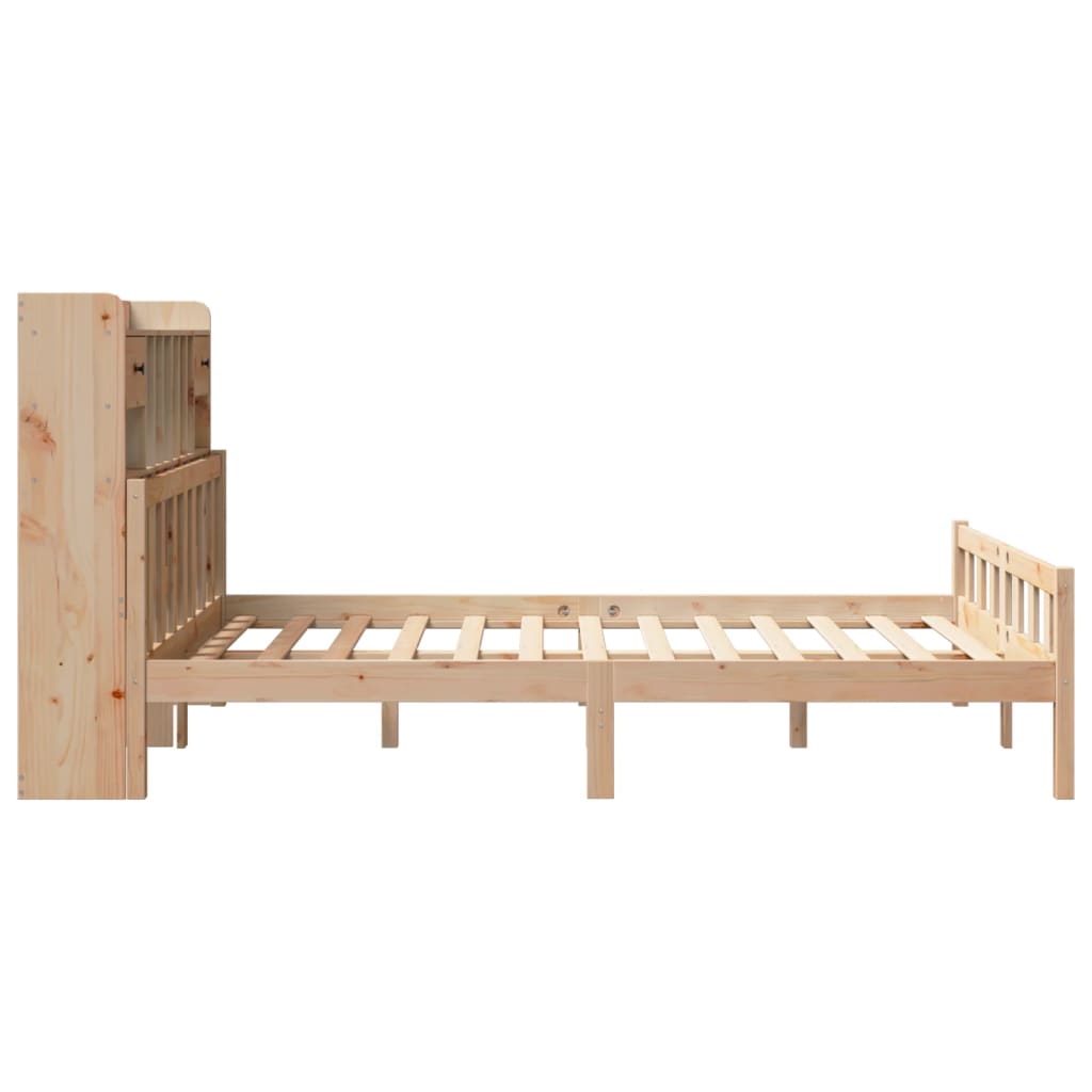 Bookcase Bed without Mattress 160x200 cm Solid Wood Pine