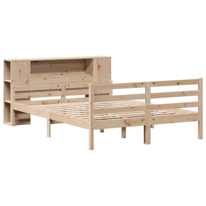 Bookcase Bed without Mattress 150x200 cm King Solid Wood Pine