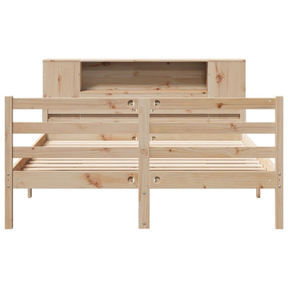 Bookcase Bed without Mattress 150x200 cm King Solid Wood Pine