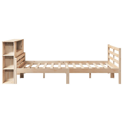 Bookcase Bed without Mattress 150x200 cm King Solid Wood Pine