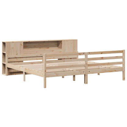Bookcase Bed without Mattress 200x200 cm Solid Wood Pine