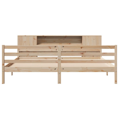 Bookcase Bed without Mattress 200x200 cm Solid Wood Pine