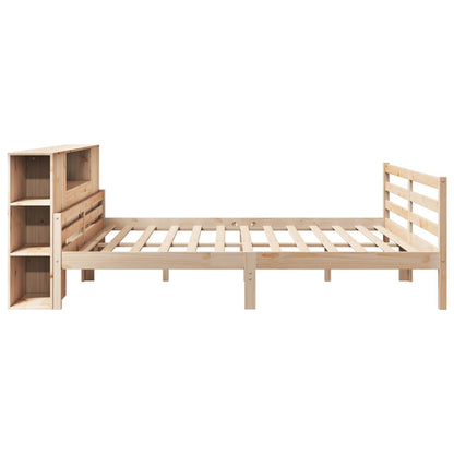 Bookcase Bed without Mattress 200x200 cm Solid Wood Pine