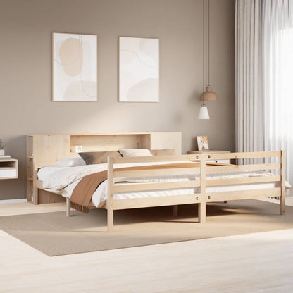 Bookcase Bed without Mattress 200x200 cm Solid Wood Pine