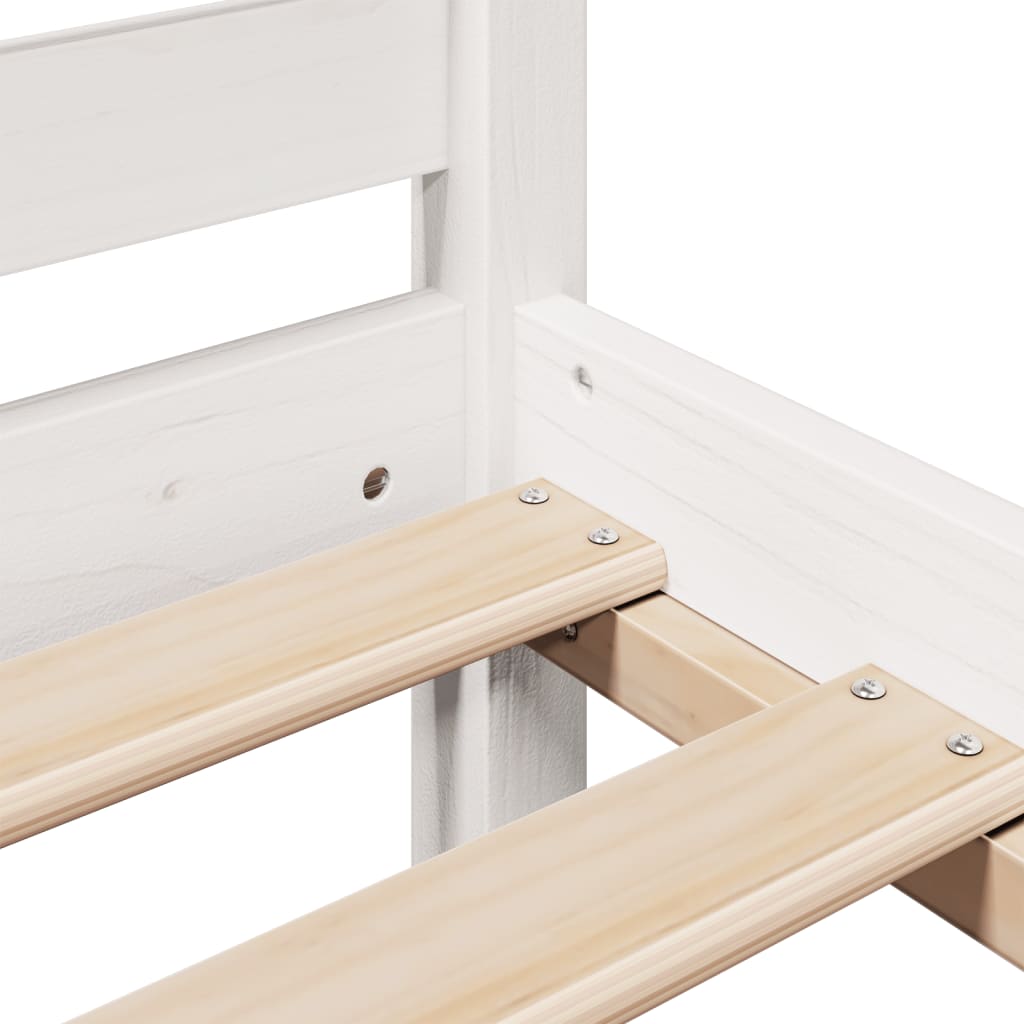 Bookcase Bed without Mattress White 200x200 cm Solid Wood Pine