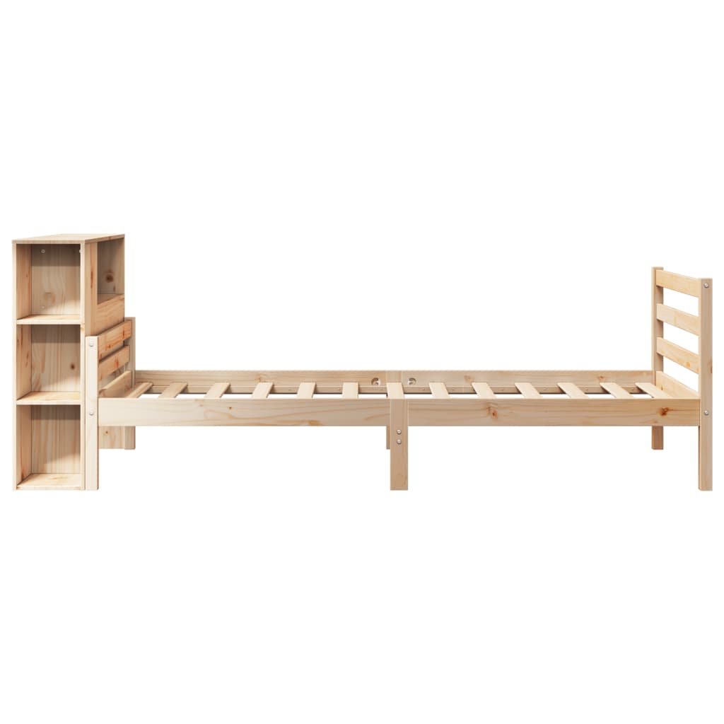 Bookcase Bed without Mattress 90x200 cm Solid Wood Pine